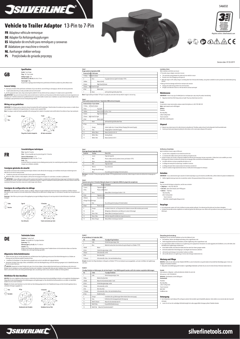 First page image of the manual for 546032