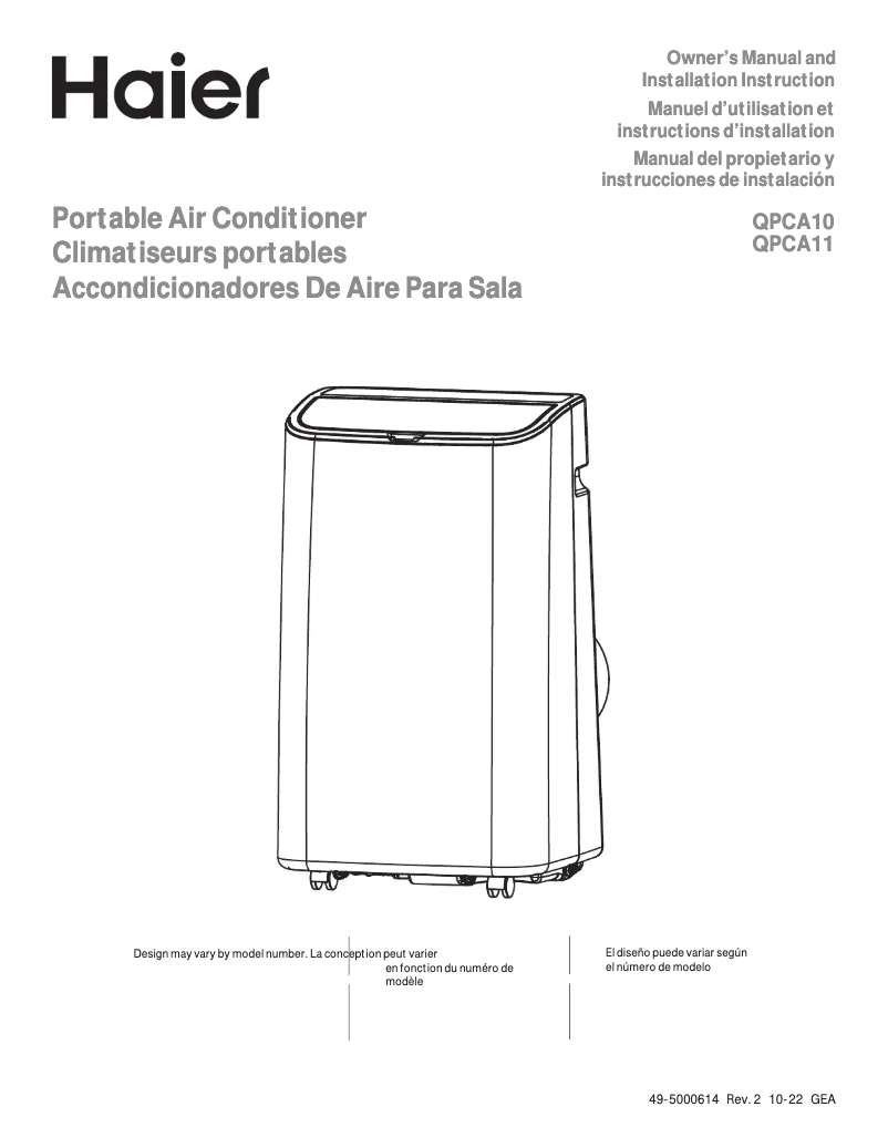 Page 1 of the manual Use and Maintenance Manual Haier QPCA10