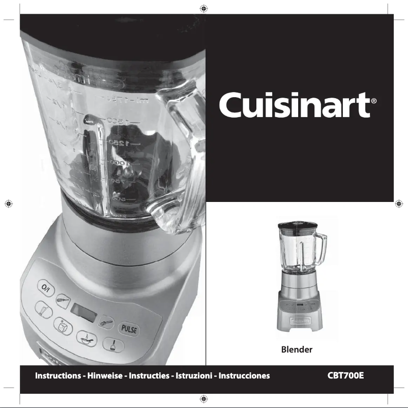 Page 1 of the manual User Manual Cuisinart CBT700E