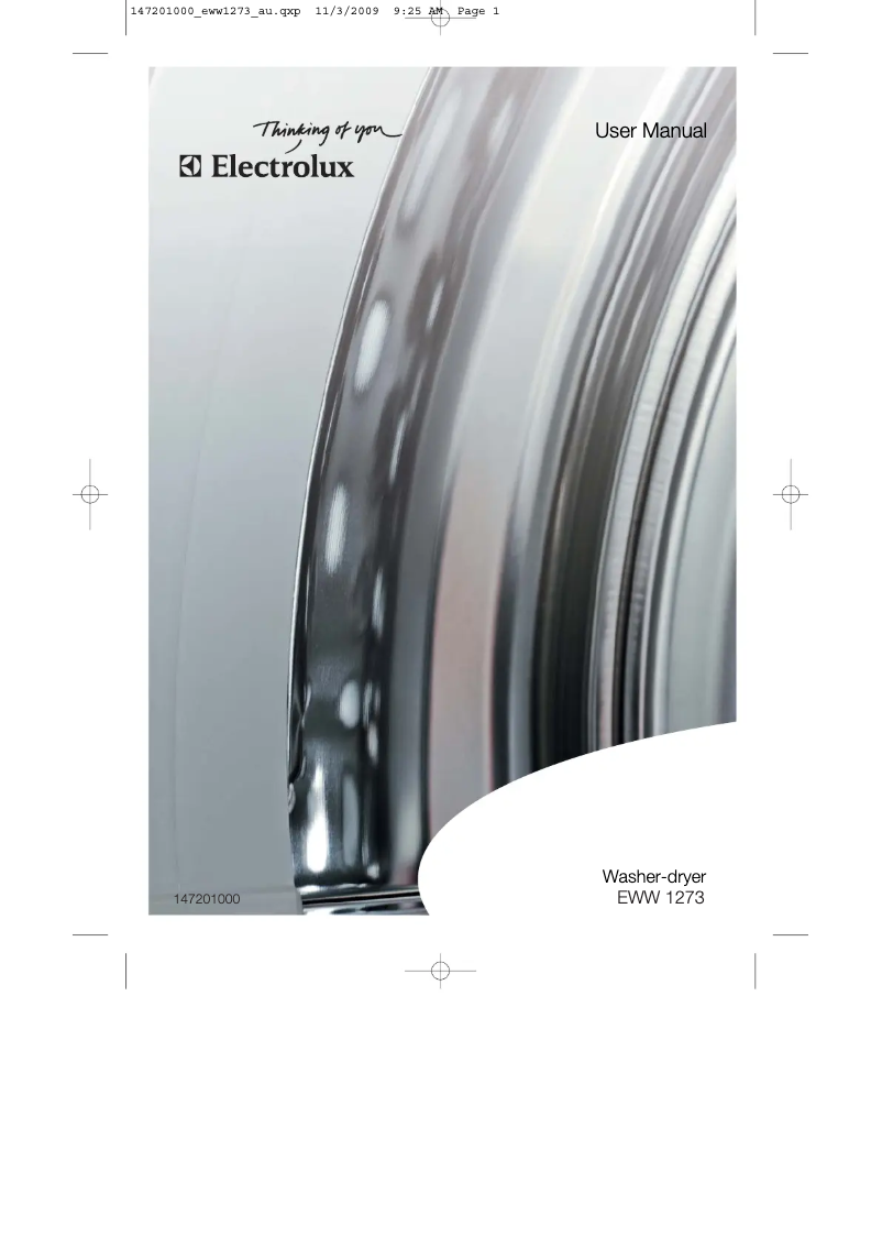 First page image of the manual for EWW1273