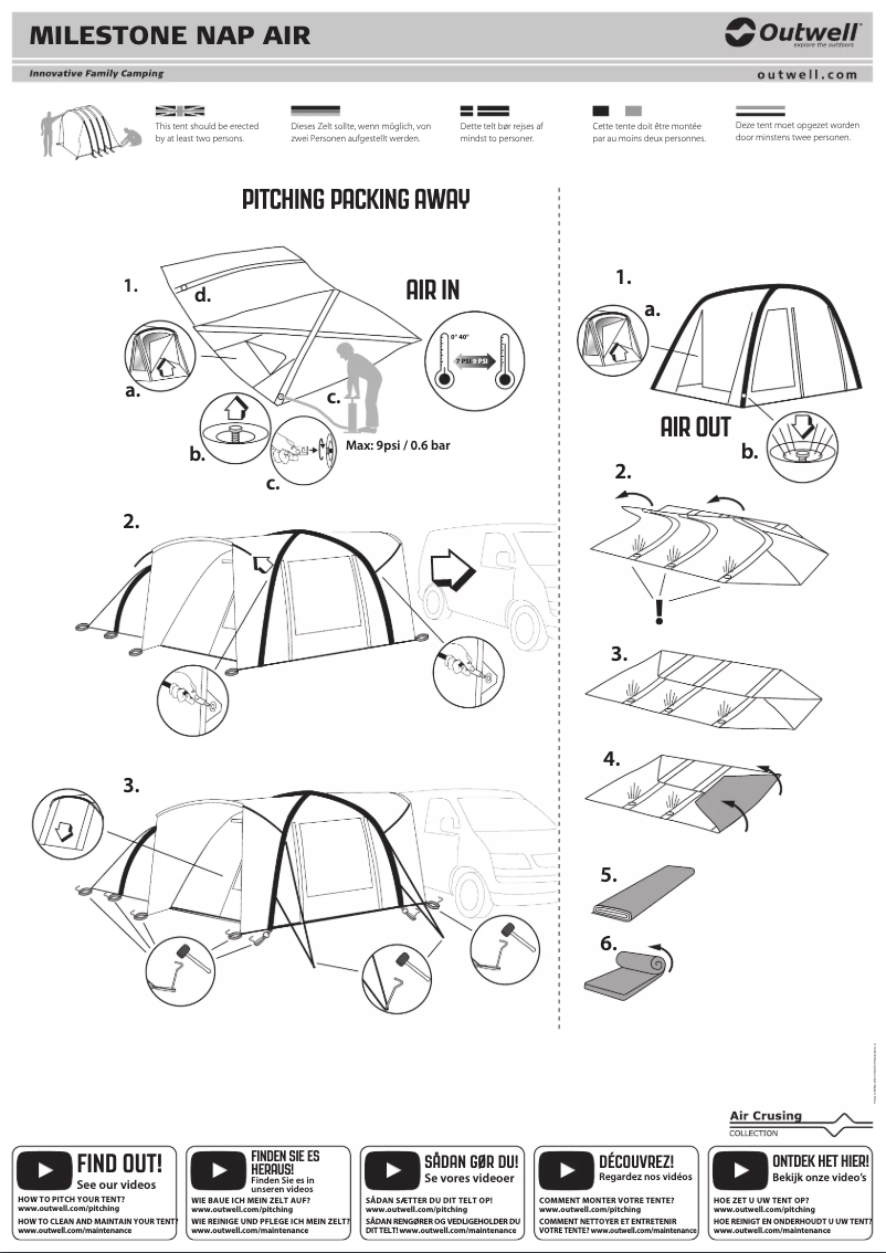 Page 1 of the manual User Manual Outwell Milestone Nap Air