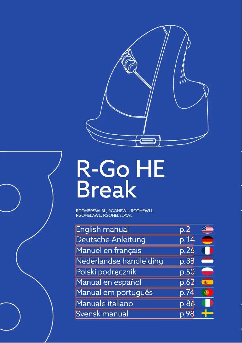 First page image of the manual for HE Break