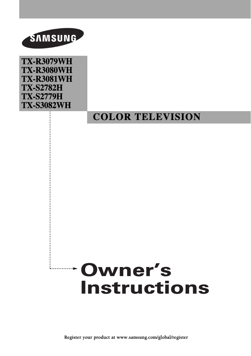 Page 1 of the manual User Manual Samsung TX-R3080WH