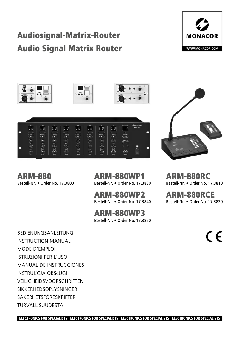 First page image of the manual for ARM-880WP1