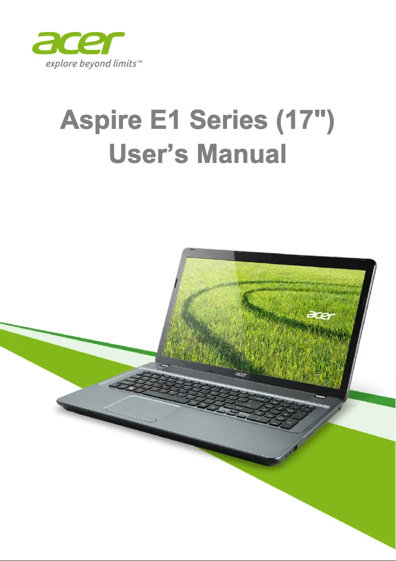 Page 1 of the manual User Manual Acer Aspire E1-772G
