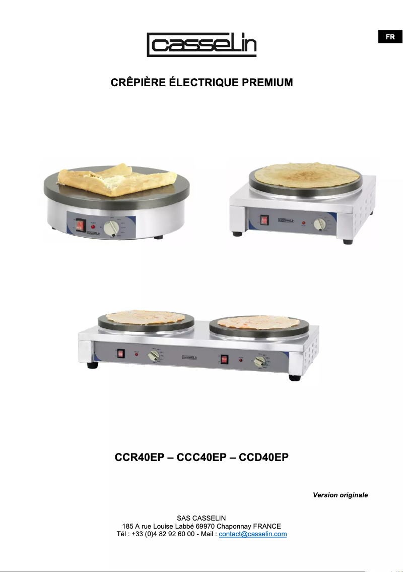 First page image of the manual for CCR40EP