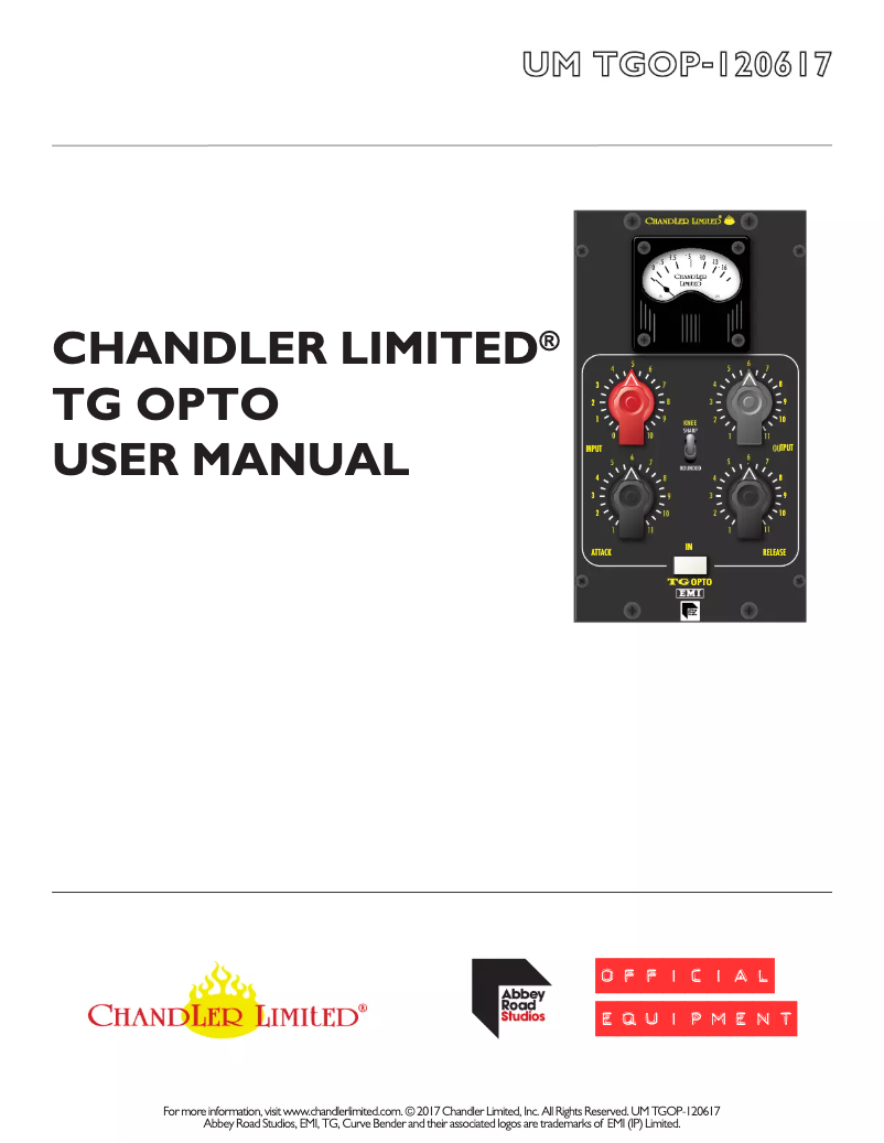 Page 1 of the manual User Manual Chandler TG OPTO