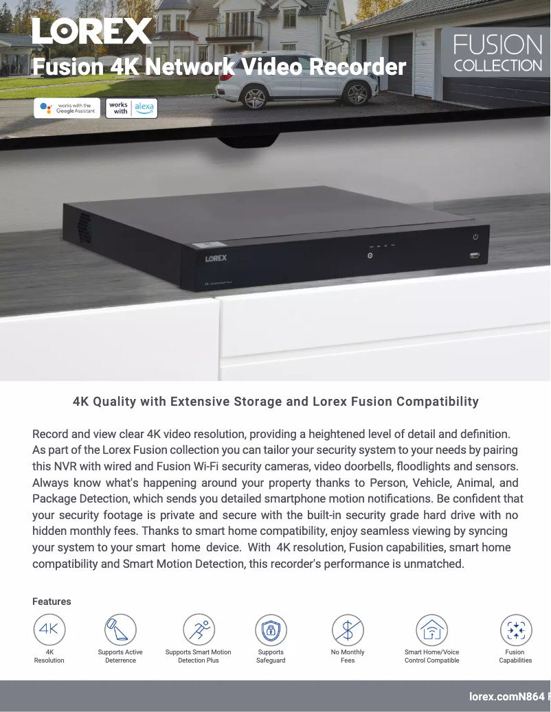 Page 1 of the manual Technical Sheet Lorex N864A64B