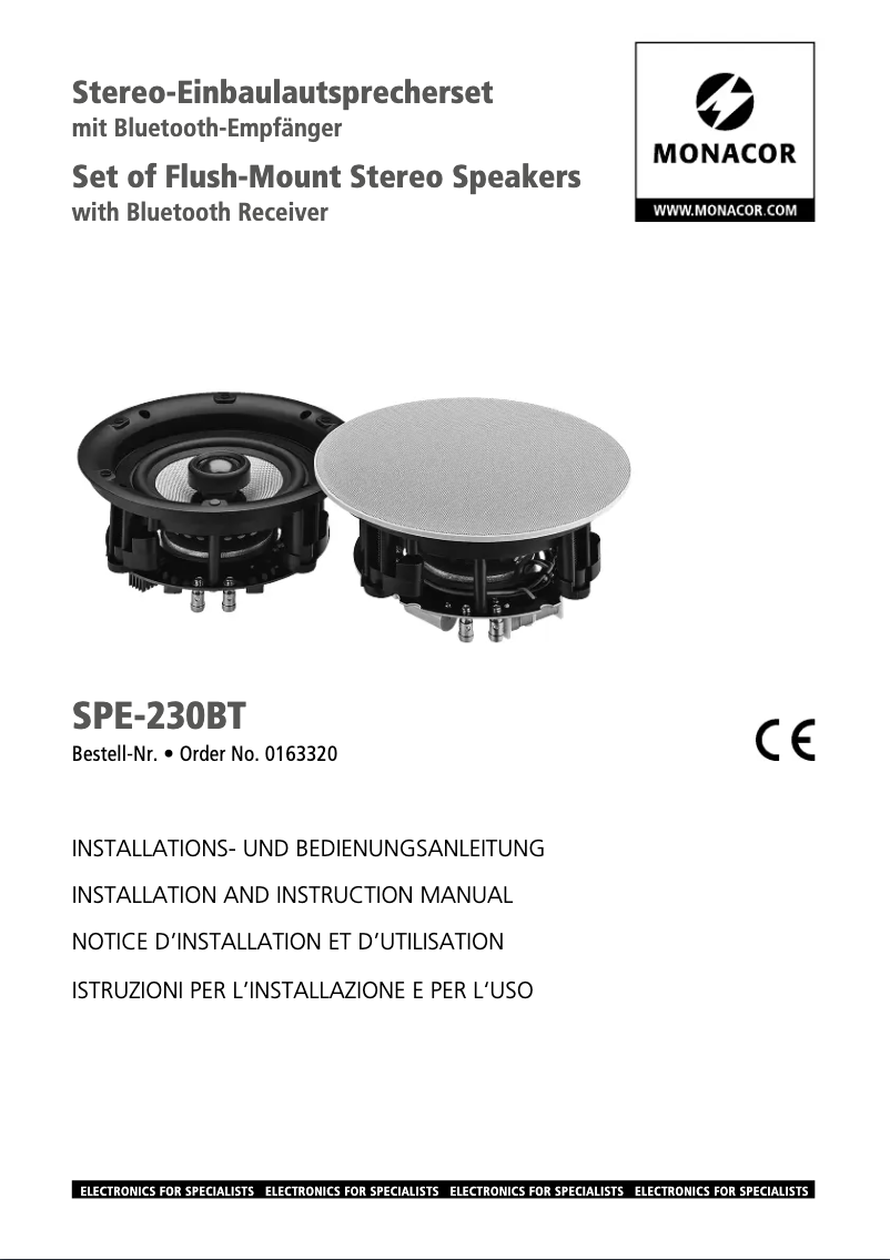 First page image of the manual for SPE-230BT