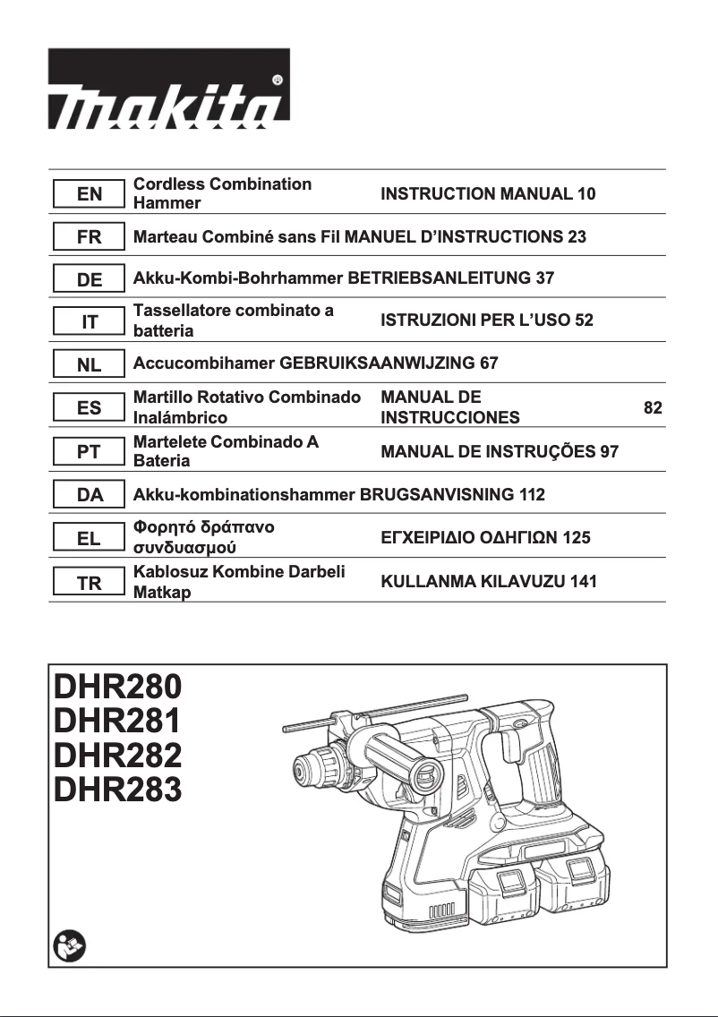 Page 1 of the manual User Manual Makita DHR281ZJ