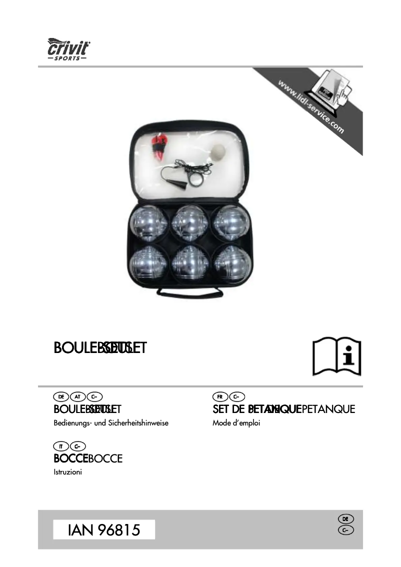 First page image of the manual for IAN 96815