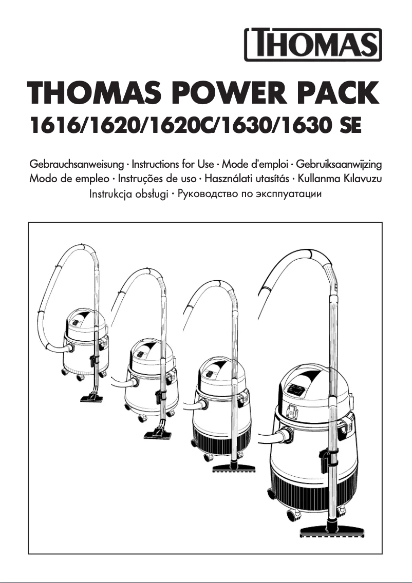 Page 1 of the manual User Manual Thomas Power Pack 1620C