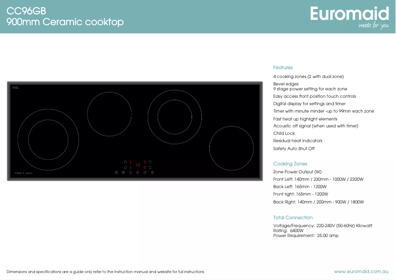 Page 1 of the manual User Manual Euromaid CC96GB