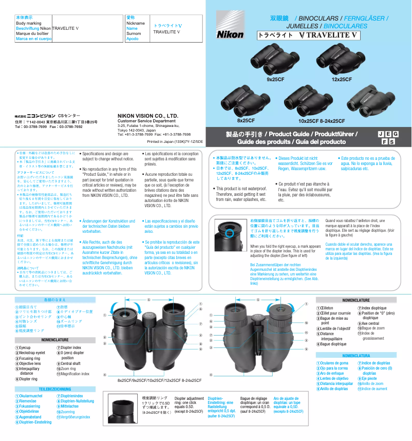 Page 1 of the manual User Manual Nikon Travelite VI