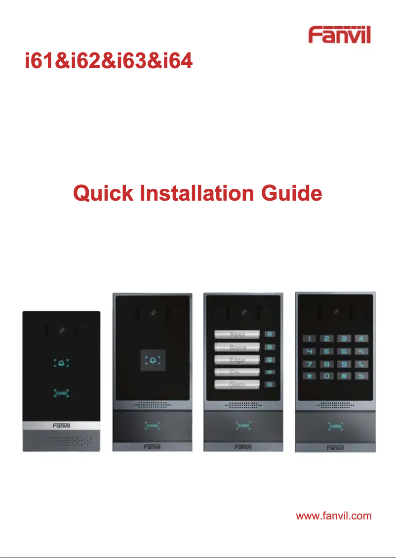 Page 1 of the manual User Manual Fanvil i64