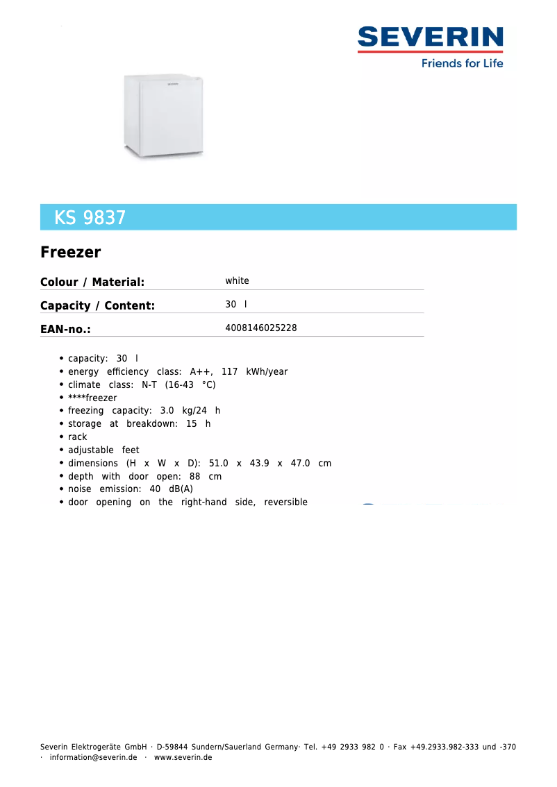 First page image of the manual for KS 9837