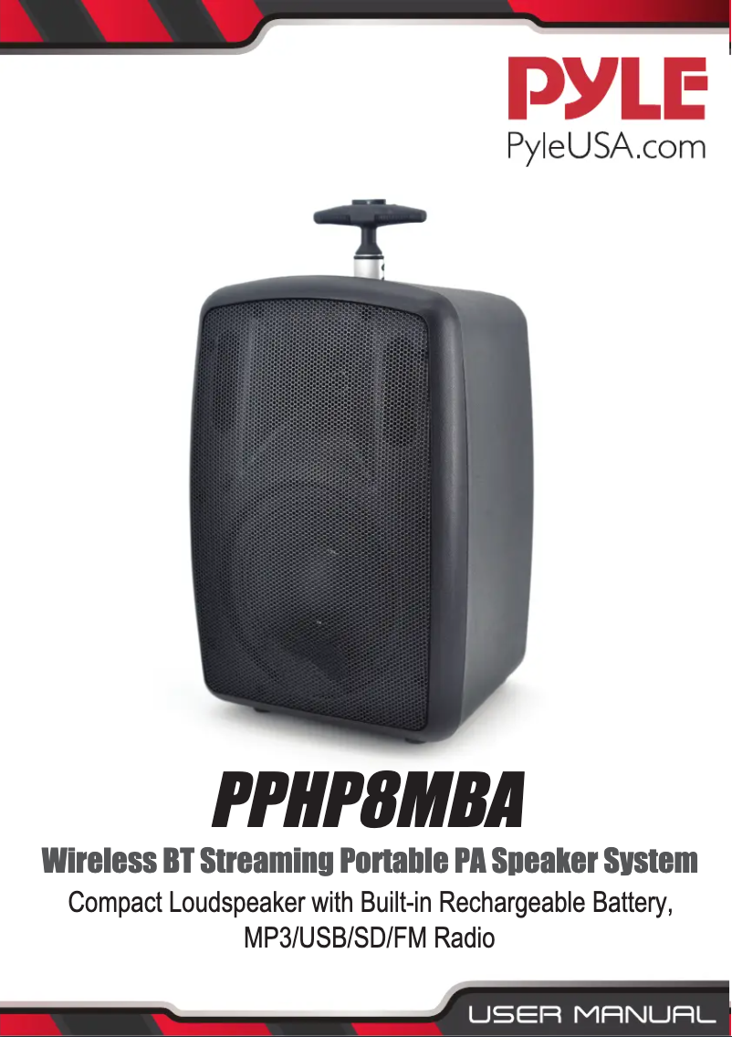 Page 1 of the manual User Manual Pyle PPHP8MBA