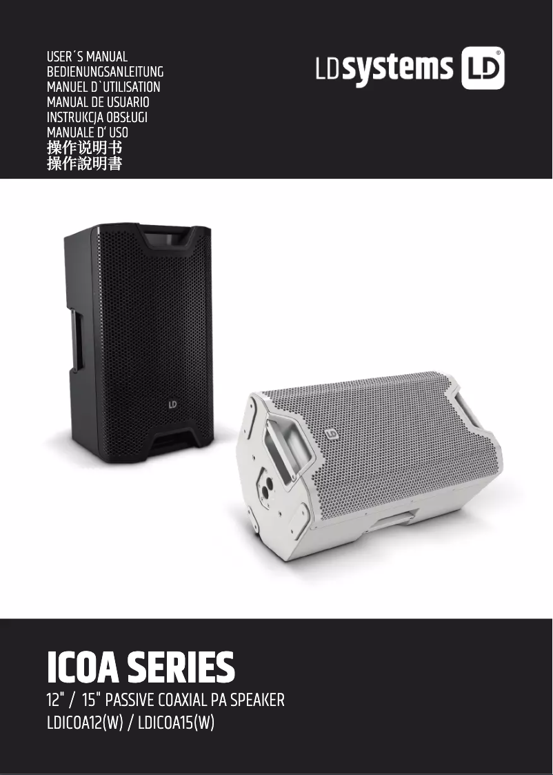 Page 1 of the manual User Manual LD Systems ICOA 12