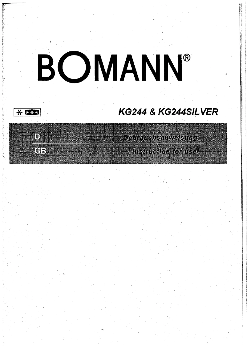 First page image of the manual for KG 244