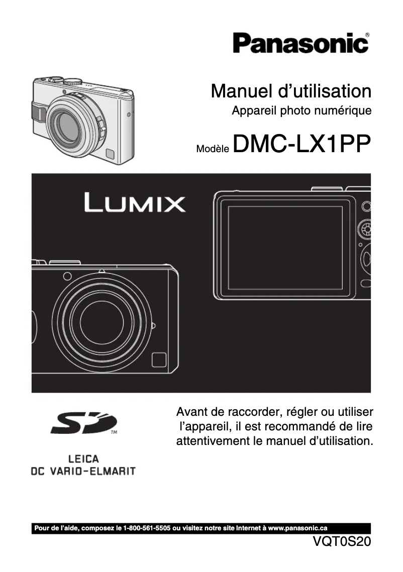 First page image of the manual for Lumix DMC-LX1