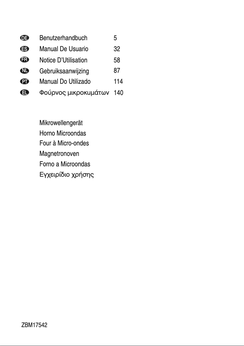 Page 1 of the manual User Manual Zanussi ZBM17542XA
