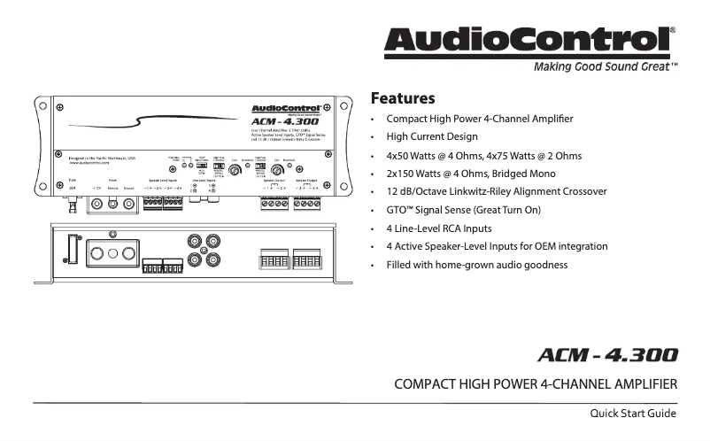 Page 1 of the manual User Manual AudioControl ACM-4.300