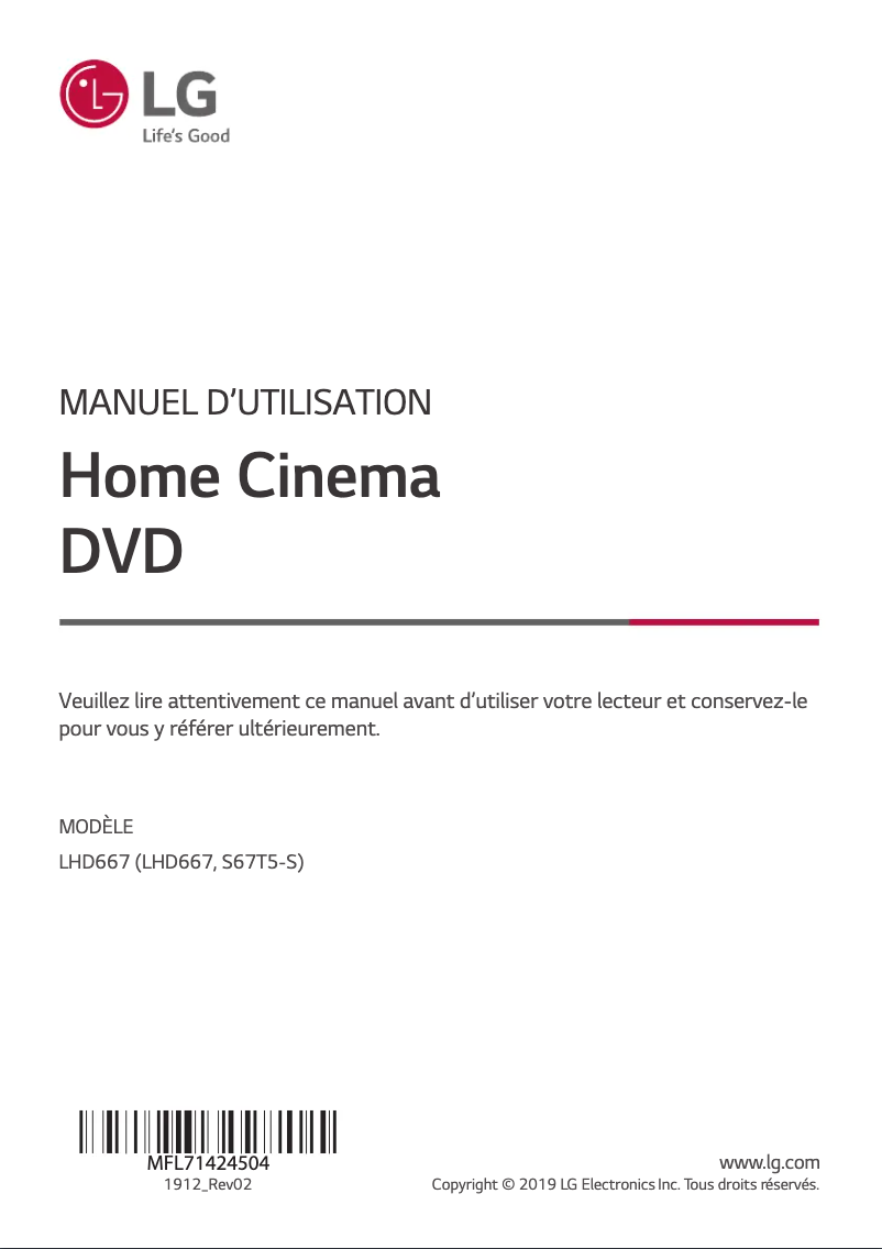 Page 1 of the manual User Manual LG LHD667