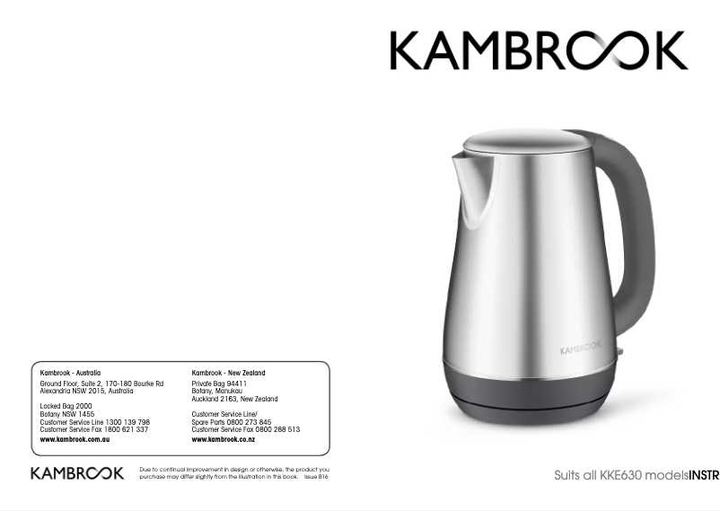 Page 1 of the manual User Manual Kambrook KKE630