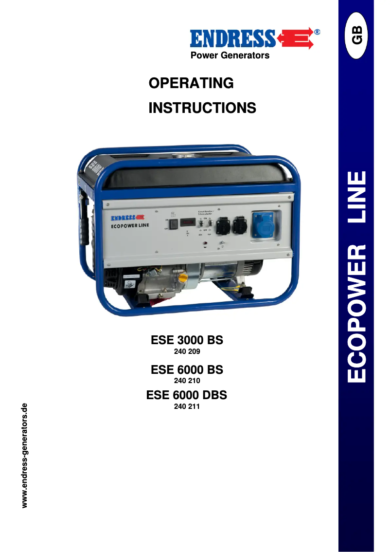 Page 1 of the manual User Manual Endress ESE 3000 BS