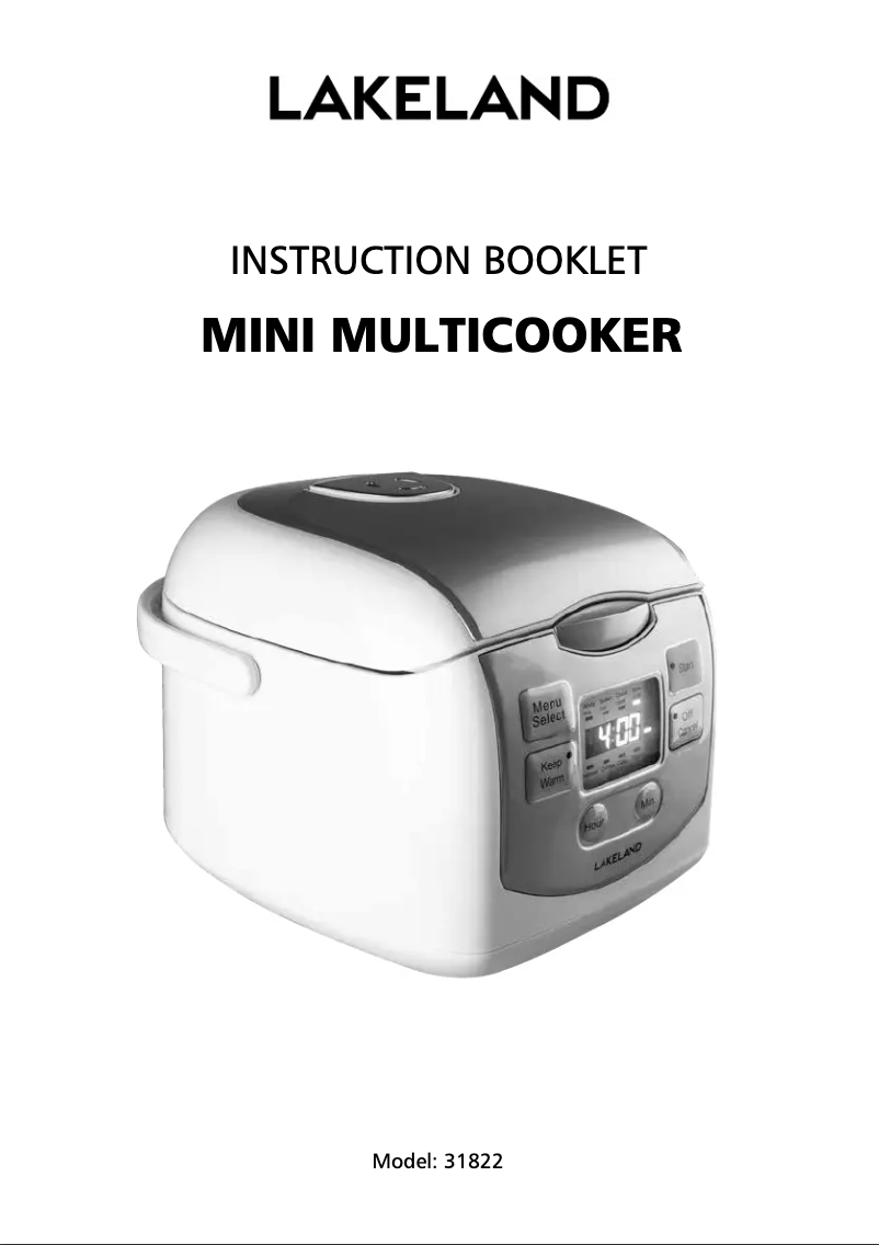 Page 1 of the manual User Manual Lakeland 31822