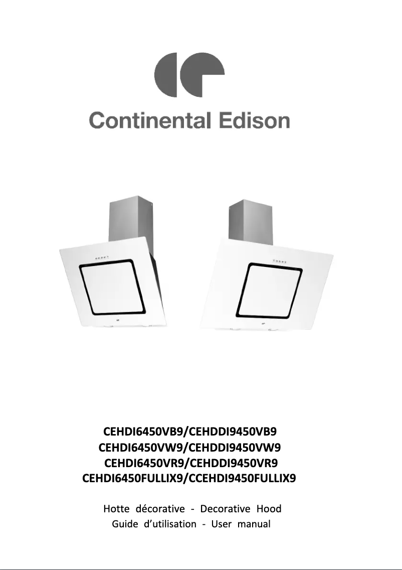 Page 1 of the manual User Manual Continental Edison CEHDI9450WB9