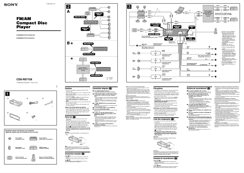 Page 1 of the manual Installation Guide Sony CDX-R5715X