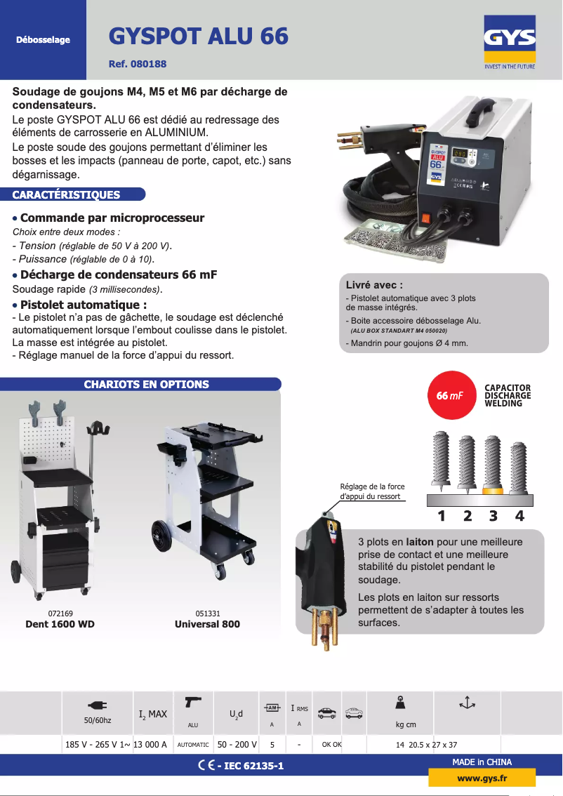 Image de la première page du manuel de l'appareil Gyspot ALU 66