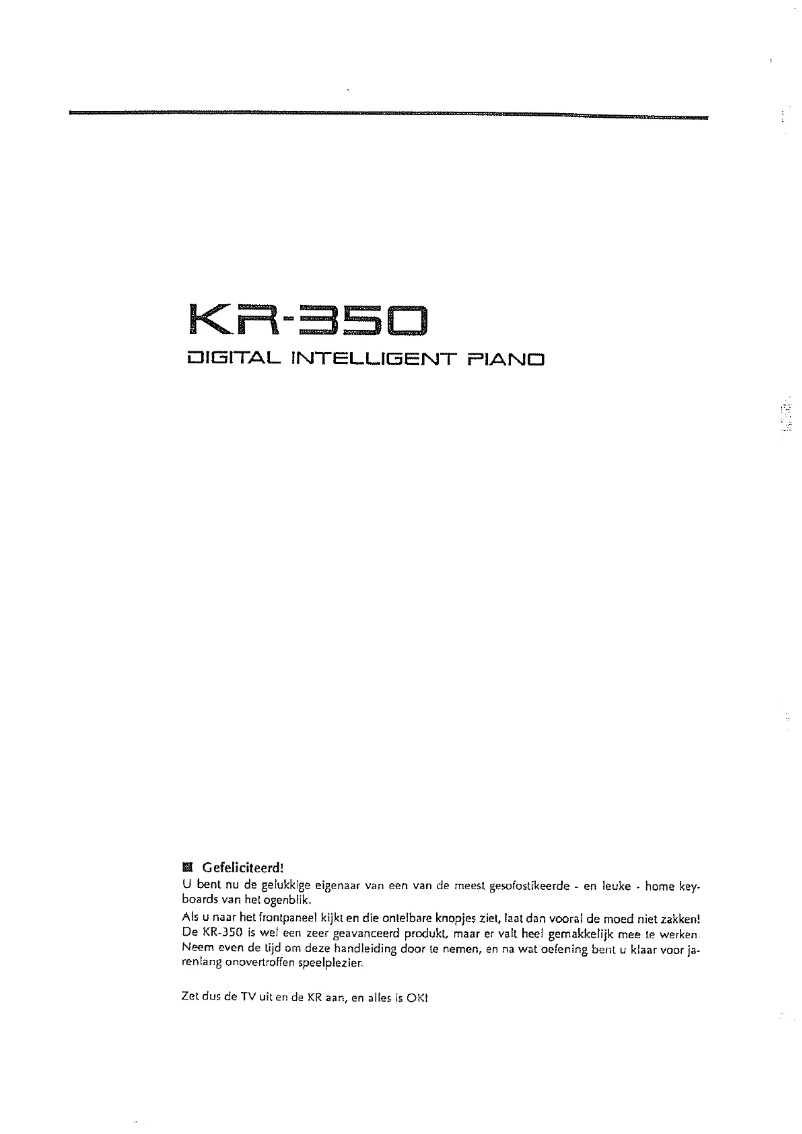 First page image of the manual for KR-350