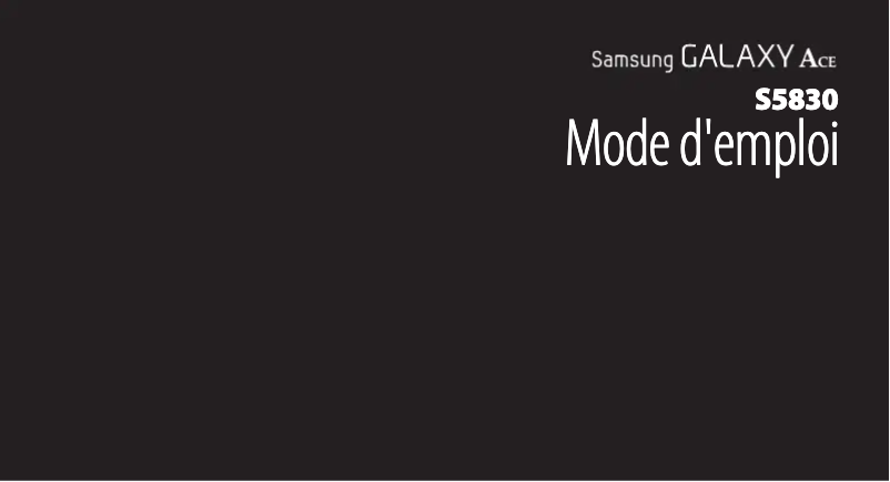 Page 1 of the manual User Manual Samsung Galaxy Ace