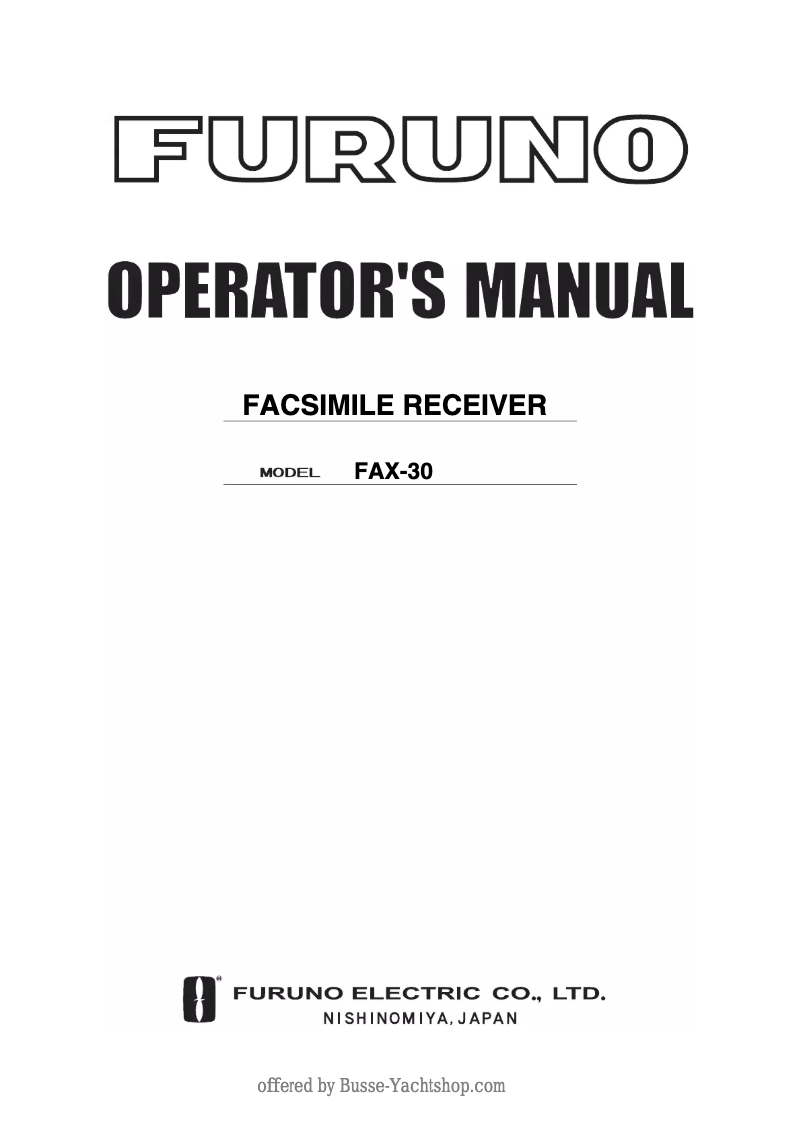 Page 1 of the manual User Manual Furuno FAX-30