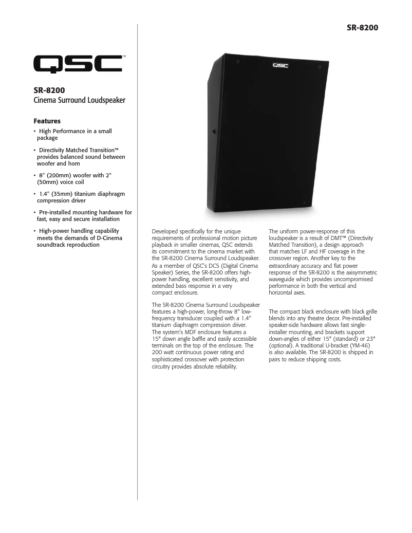 First page image of the manual for SR-8200