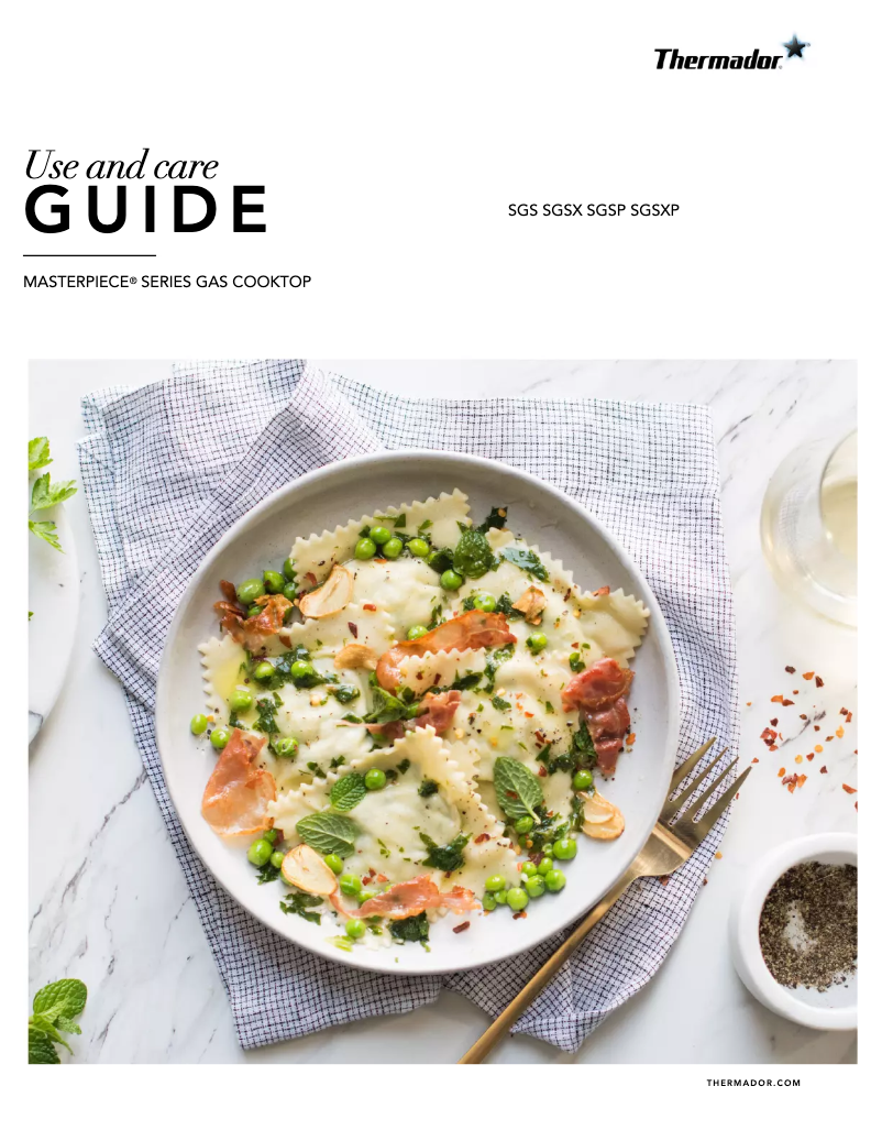 Page 1 of the manual User Manual Thermador SGS305TS