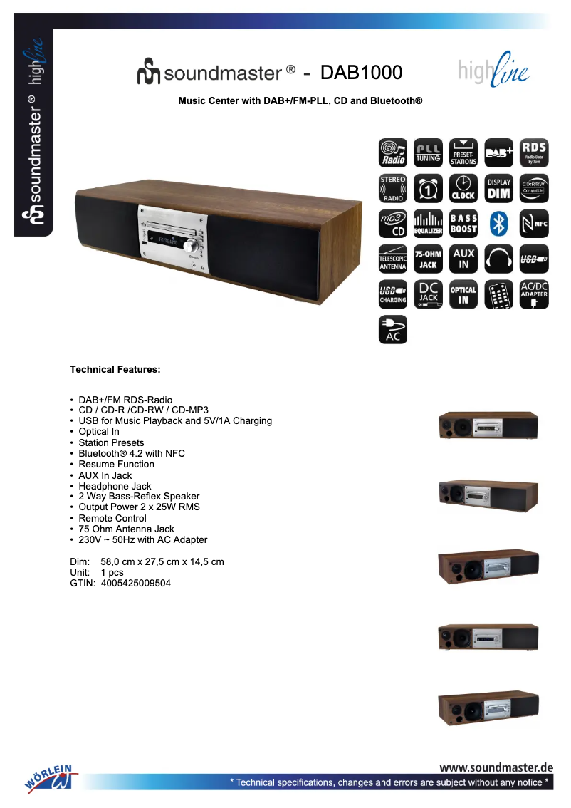 First page image of the manual for DAB1000
