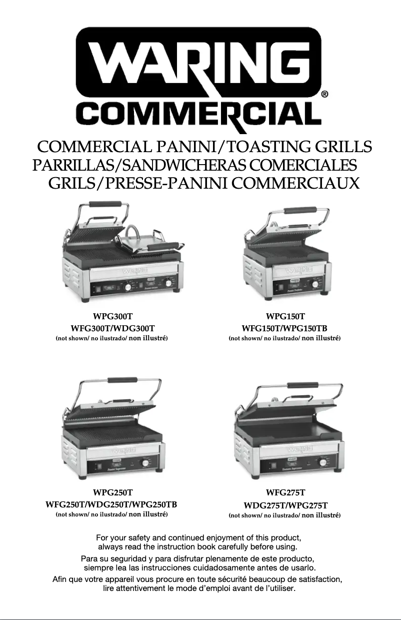 Page 1 of the manual User Manual Waring Commercial WDG300T