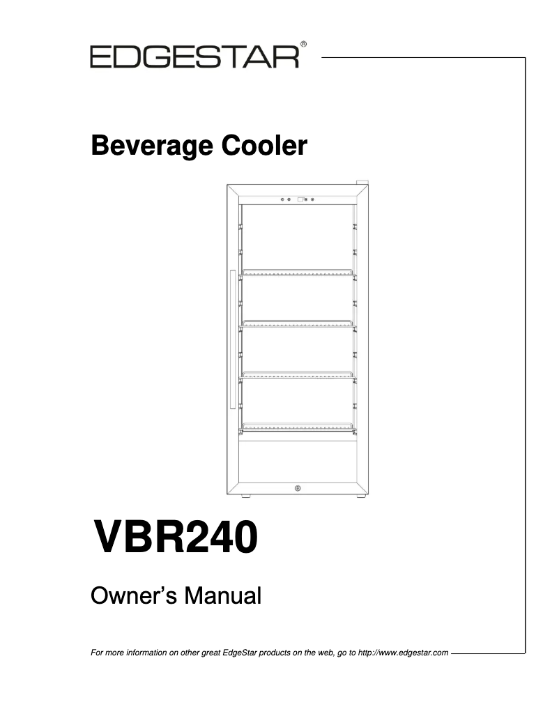 First page image of the manual for VBR240