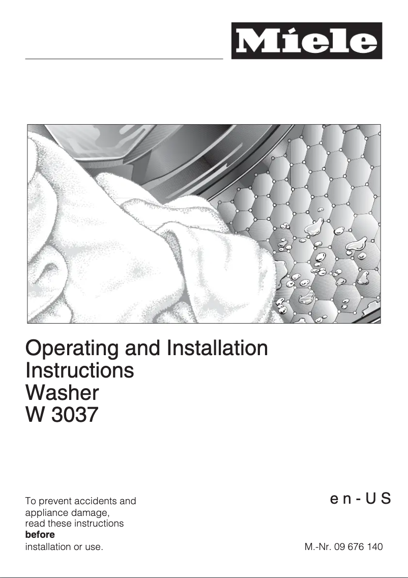 First page image of the manual for W 3037