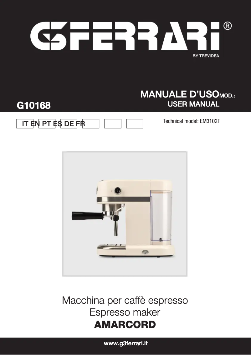 Page 1 of the manual User Manual G3 Ferrari Amarcord G10168