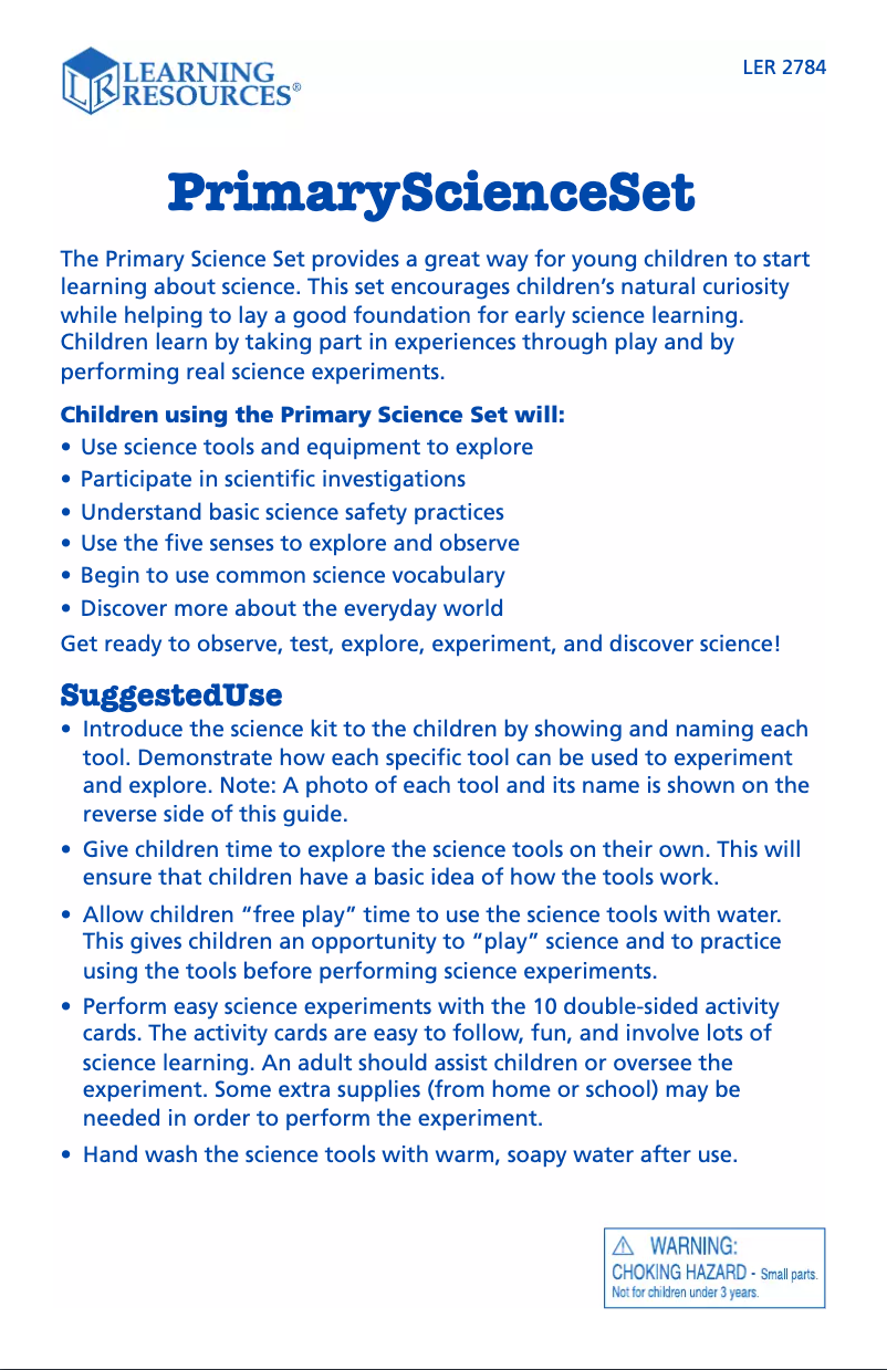 First page image of the manual for LER 2784