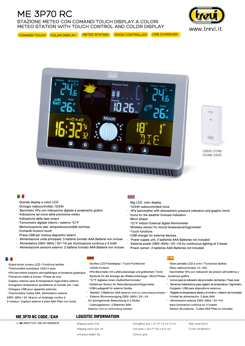 Page 1 of the manual User Manual Trevi ME 3P70 RC