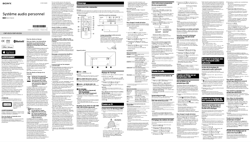 First page image of the manual for CMT-X7CDW