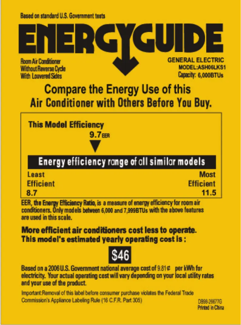 First page image of the manual for ASH06LK