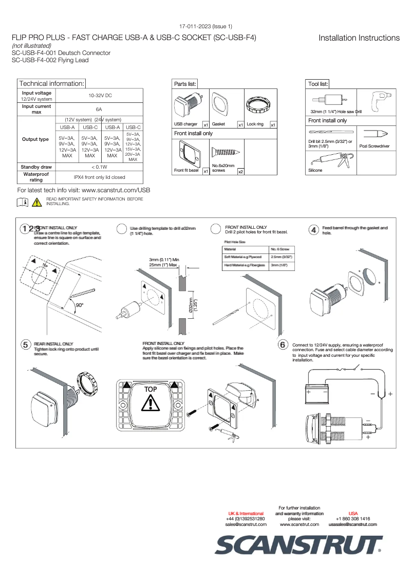 First page image of the manual for Flip Pro Plus SC-USB-F4