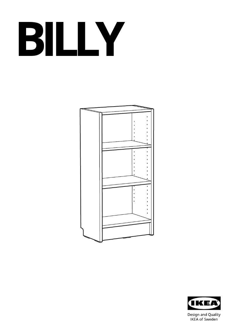 Page 1 of the manual User Manual Ikea BILLY 905.086.26