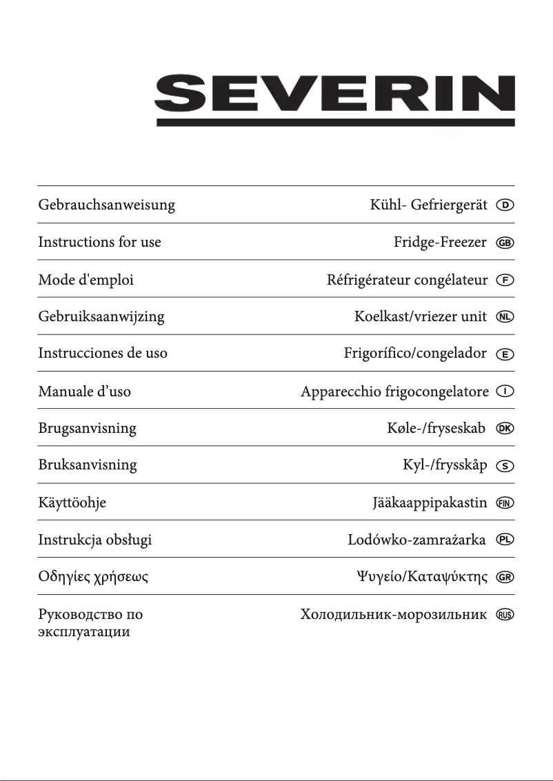 Page 1 of the manual User Manual Severin KS 9781